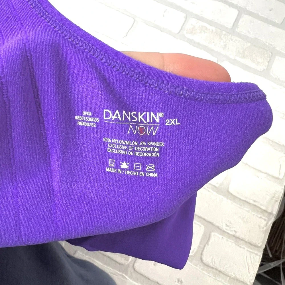 Danskin‎ Now Youth Purple Racerback Athletic Tank Top Compression Ruched XXL